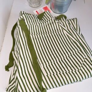 Green and White Striped Barrel Pants